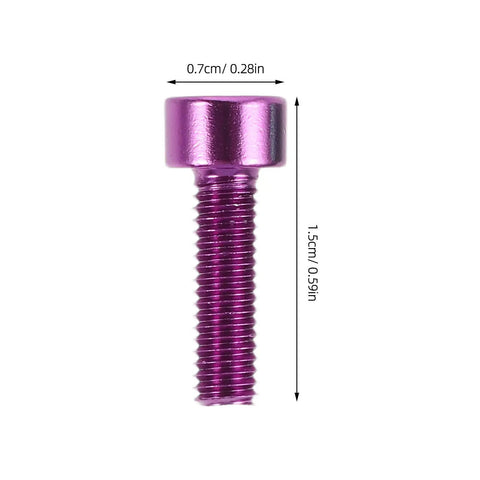 Ride Ready 30 Piece M5 Bike Bottle Cage Bolts Kit With Aluminum Socket Head Screws For Road Mountain City Bikes Water Bottle Holder Bracket Mounting Hardware Quick Install And Thread Wear Prevention, purple M5 aluminum socket head bolt 15mm