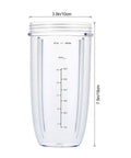 32 Oz Replacement Cups Set For High Speed Blenders With Measuring Scale And 2 Rubber Gaskets, Includes Four BPA Free Cups