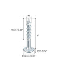 Eight By One Inch Pocket Hole Screws, Self Tapping Square Drive Zinc Plated, showing dimensions and thread details.
