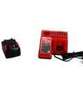 Battle Tested 18 Volt Cordless Impact Wrench With Half Inch Friction Ring Drive And Variable Speed Trigger charging kit with battery and charger.