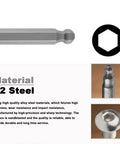 Image of Beefy Ball End Hex Key Set With Magnetic Bits 5 Pcs Metric Allen Wrenches with S2 steel material and hex design.