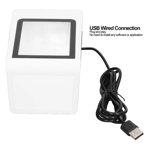 Hands Free Desktop Barcode Scanner USB Wired QR Code Reader For PC And POS with cable, top view