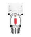 Heavy Duty Fire Sprinkler Head Five Pack With Slick Chrome Plated Brass Construction And Speedy 155 Degree Glass Bulb Activation close-up view.