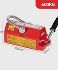 Built Different Heavy Duty Steel Magnetic Lifter Kick Butt Industrial Handheld Magnet 600kg for lifting metal plates