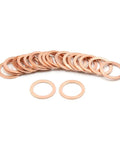 13mm Inner Diameter Copper Flat Washers 20 Pack For Automotive Engine Sump Plug Sealing Gaskets Rings High Heat Resistant