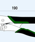Diagram of 7.5 Inch Screw Removal Locking Pliers For Stripped Screws PZ65 With Quick Release And Secure Grip in black and green