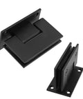 Two Pack 90 Degree Glass Shower Door Hinges For 8 To 12mm Tempered Glass, Built Tough Stainless Steel Replacement, Black Finish