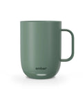 Slick App Controlled 14 Oz Smart Heated Coffee Mug With Rechargeable Base And Glow Led Display in green ceramic design.