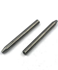 Two tungsten waterjet focusing tubes, metal cylindrical nozzles with conical tips