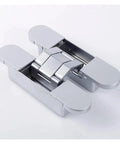 Invisible Hinge 180 Degree Zinc Alloy Hidden Folding Door Hinge Cross for Frameless Interiors Ultra Low Profile Door Hardware