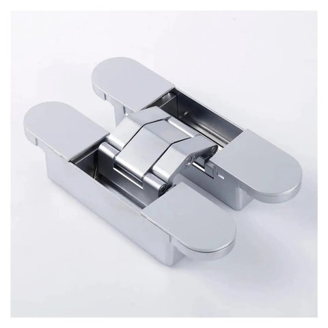 Invisible Hinge 180 Degree Zinc Alloy Hidden Folding Door Hinge Cross for Frameless Interiors Ultra Low Profile Door Hardware