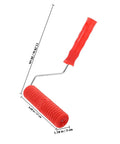 Top Tier Premium Grain Pattern Paint Roller With Slick Plastic Handle For Smoothing Over Bare Drywall And Crafting Embossed Textures That Look Absolutely Badass, red rubber cover and plastic grip.