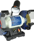 8 Inch Bench Grinder Featuring A Beast Mode 3/4 Hp Variable Speed Motor And Bulletproof Cast Iron Base for grinding and polishing.