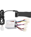 Brushed Motor Speed Controller Box With Throttle Grip For 24V 36V 48V Electric Scooters E Bikes And Trikes 500W Aftermarket Handlebar Controller Non Slip Grip Easy Installation On Right Side, black throttle and wired controller