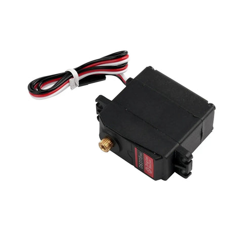 Heavy Duty Digital RC Servo Steering Upgrade With Knockout 15Kg Torque And Sweet Riding 0.14Sec Response Time Smooth Ride Control For Plug And Play RC Buggies, black servo motor with wires.