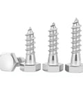 Three Eighths By One And One Half Inch Hex Head Lag Screws Kit, 10 Pack With Washers, Heavy Duty Wood Screws, 304 Stainless Steel 18-8