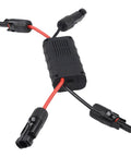 Heavy Duty Power Meter 0 To 60 Volts 150 Amps Solar Panel Tester With Photovoltaic Connector showing black casing and red wires.