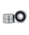 4 Pack Deep Groove Ball Bearings 40x68x15mm S6008RS 2RS ABEC-5 stainless steel with double rubber covers in stack and side view