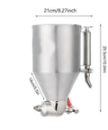 Heavy Duty Pneumatic Cement Mortar Sprayer With Stainless Steel Air Hopper dimensions 21cm by 25.5cm for exterior wall applications.