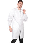 Man wearing Customized Embroidered Lab Coat For Men With Your Name Personalized Medical Coat For Doctor Or Chemistry Costume, durable fabric