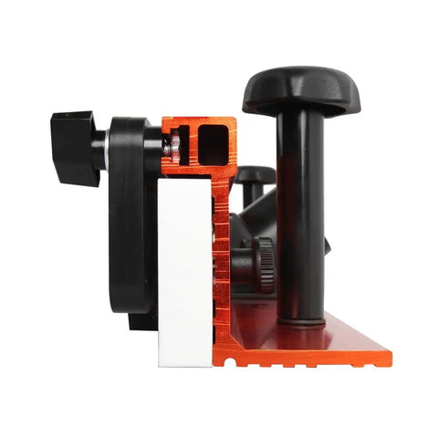 Heavy Duty 32 Inch Router Table Fence System With Premium Steel Rail Quick Lock Stops And Dedicated Dust Port side view showing detailed rail and handle features.