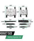 Awesome Heavy Duty 5 Ton Bearing Separator And Flywheel Gear Puller Kit For Auto Repair Pros And Do It Yourself Guys Who Want Rock Hard 45 Carbon Steel Power To Handle Stubborn Bearings Gears Pulleys And Steering Wheel Removal Tasks Efficiently product size chart, 45# carbon steel, bearing separator set with puller bars