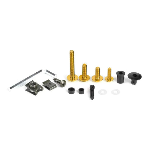 Universal 223-Piece Motorcycle Fairing Bolts Kit With Windscreen Screws And Nuts, Aluminum ABS Bodywork Hardware, gold components
