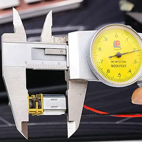 Caliper measuring Three Mini Micro N20 Gear Motors DC 3V To 6V With Full Metal Gearbox for DIY Robot Car Projects, 3mm D-type shaft