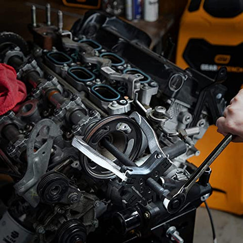 Engine with Heavy Duty Ratcheting Puller Set For Automotive Internal And External Pulls 2 And 5 Ton Converts To Two Or Three Leg Pullers