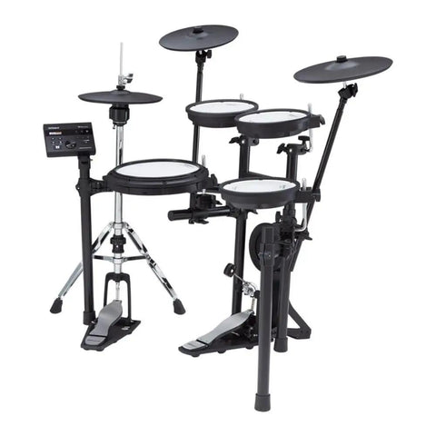 Electronic V Drums Kit With Floating Hi Hat And Large Cymbal Pads For Realistic Drumming, Bluetooth Audio And MIDI