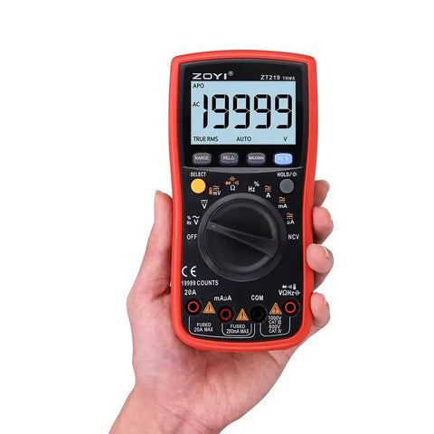 Do It All True RMS Digital Multimeter With 19999 Counts Auto Range NCV Temperature Capacitance Frequency Duty Cycle Backlit Display