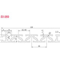 Super Durable T-Slot Aluminum Extrusion Profile Bar For Custom 3D Printer Frames And Equipment Builds With Uniform Anodized Finish Resisting Oxidation, 120mm length, technical drawing with dimensions.