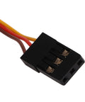 Lightning Fast 5G Micro RC Servo Motor For Axial SCX24 connector with plastic housing and three pins for wiring.