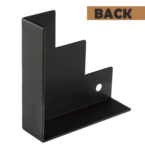 Black Metal Corner Protector 3.3 By 3.3 By 1 Inches For Wood Furniture And Doors 4 Pack Rust Resistant Zinc Alloy Edge Covers Back View