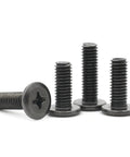 Socket Cap Screws Flat Head Set Black Carbon Steel Cross Recessed M4 M5 M6 M8 Corrosion Resistant For Furniture Cabinets And Precision Machinery Tough As Nails Wear Resistant Hardware Pack 100