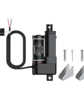 Justech 12V heavy-duty linear actuator with mounting brackets, front view