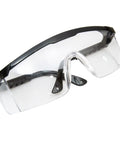 Clear safety glasses with black trim for Coil Siding And Roofing Nailer For DIY Pros - Pro Grade Pneumatic 16-Degree Nail Gun
