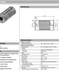 Beefy Flexible Shaft Coupler With Coiled Steel Springs 2 Pack, 8mm bore steel coupling, technical specifications and dimensions.