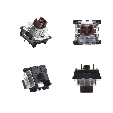 Brown 3 Pin Tactile Mechanical Keyboard Switches 20 Pack Budget Friendly Replacement For Cherry MX Gateron Compatible Keyboards With 55g Tactile Force No Loud Click Ideal For Redragon And MX Standard Boards, clear switch views