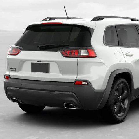Rear view of Jeep Cherokee 2014 2021 with Rubber Antenna Mast Replacement, 8 Inch Internal Copper Coil, installed on the roof.