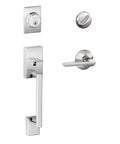Century Single Cylinder Handle Set With Latitude Lever In Bright Chrome for 1 5/8 to 1 3/4 inch doors