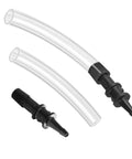 RMA316 manometer tube adapters, 3/16 in to 5/16 in, clear tubes with black fittings, 2-pack.