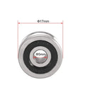 Front view of SG15 Deep U Groove Ball Track Guide Bearing, 5mm ID, 17mm OD, Chrome Steel, Double Sealed, 5-Pack for Precision Machinery.