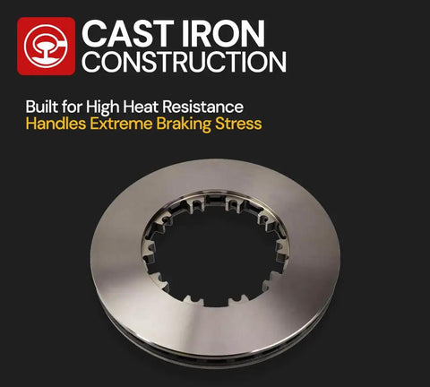 Beefy 2 Pack Heavy Duty Air Disc Brake Rotor Kit Compatible With Bendix ConMet Freightliner Replaces OEM 802569, cast iron rotor