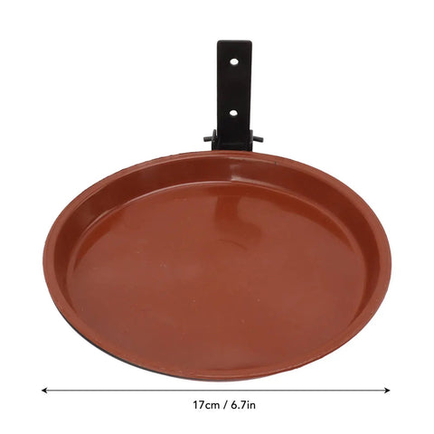 All In One Bird Feeder Tray And Bath Kit With Heavy Duty Metal Ring Fence For Backyard Deck And Fence Mounts Indoor Or Outdoor Wall Use Includes 2 Pots And 2 Brackets For Easy Wall Or Rail Placement