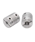 2 Pack Flexible Shaft Couplings For 5mm To 8mm Shafts 25mm Length 20mm OD Aluminum Alloy Lead Screw Coupler For 3D Printers And CNC Machines
