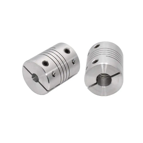 2 Pack Flexible Shaft Couplings For 5mm To 8mm Shafts 25mm Length 20mm OD Aluminum Alloy Lead Screw Coupler For 3D Printers And CNC Machines