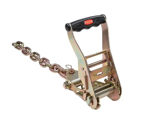 4 Pack Heavy Duty Tie Down Straps For Auto Towing With RTJ Cluster Hooks, 2 Inch By 8 Foot, G70 12 Inch Chain Extension, 3335 Lbs WLL