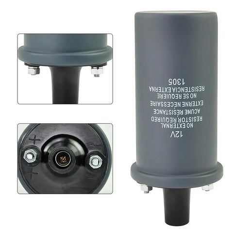 12V Canister Ignition Coil With Internal Resistor For Resistor Spark Systems, Compatible With Ford Tractors 2000 3000