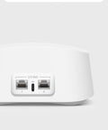 Unstoppable WiFi Upgrade With The Newest Eero 7 Dual Band Mesh Router, showcasing two 2.5 GbE ports on the back.